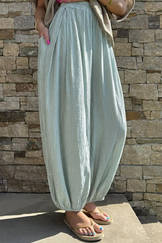 Cyril Crinkle Balloon Pant Sage